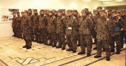 To march out 
from the room..